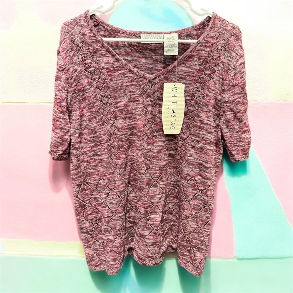 White Stag Pink Knit Top 2XL